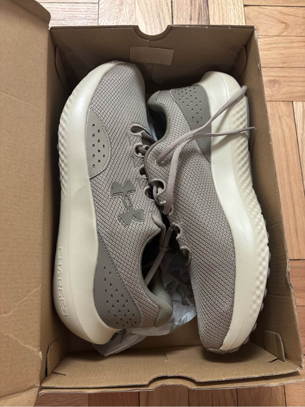 Under Armour Charged Surge 4 Men Brown Mesh Running Shoes 3027000-203